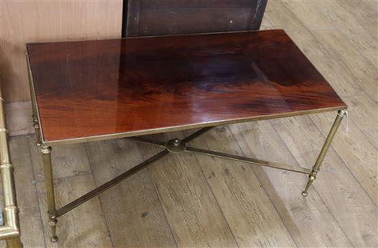 A Maison Jansen style mahogany coffee table L.90cm